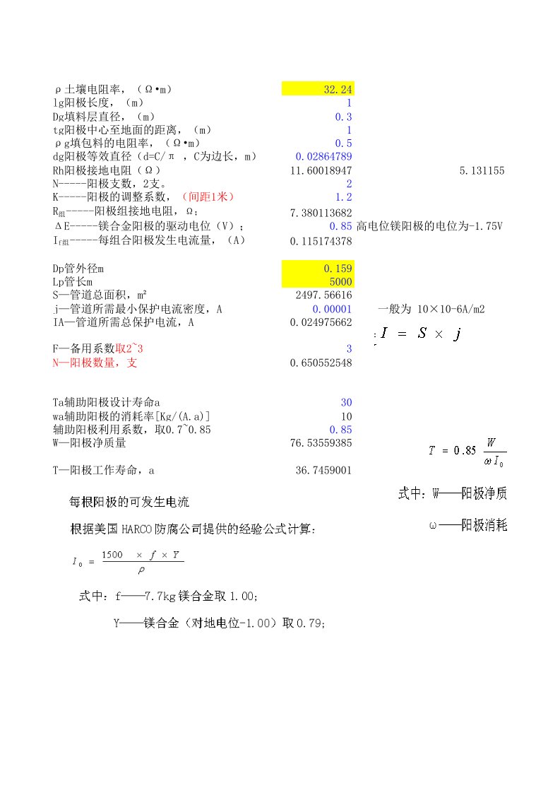 天然气管线牺牲阳极保护阴极阳极包计算