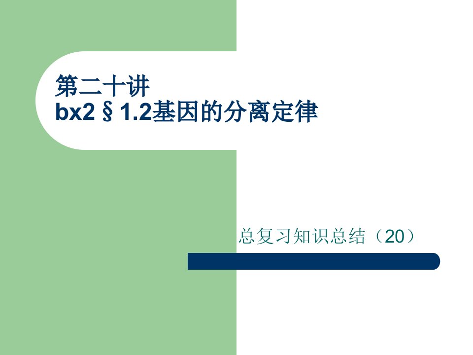 第二十讲bx212-1基因的分离定律