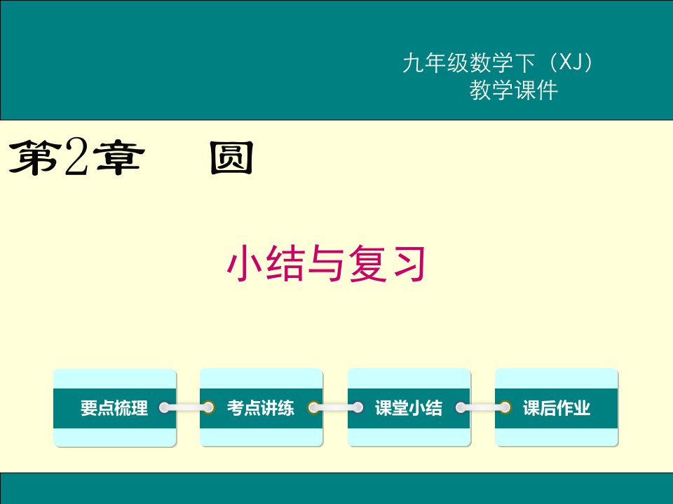 湘教版九年级数学下册第2章《圆》小结与复习ppt课件