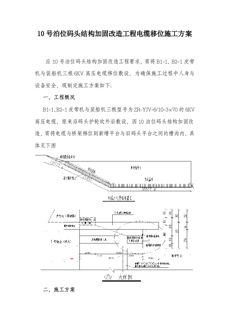 号泊位码头结构加固改造工程电缆移位施工方案