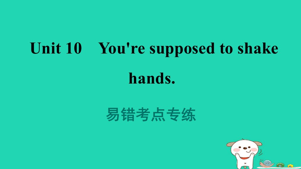 2024九年级英语全册Unit10You'resupposedtoshakehands易错考点专练习题课件新版人教新目标版