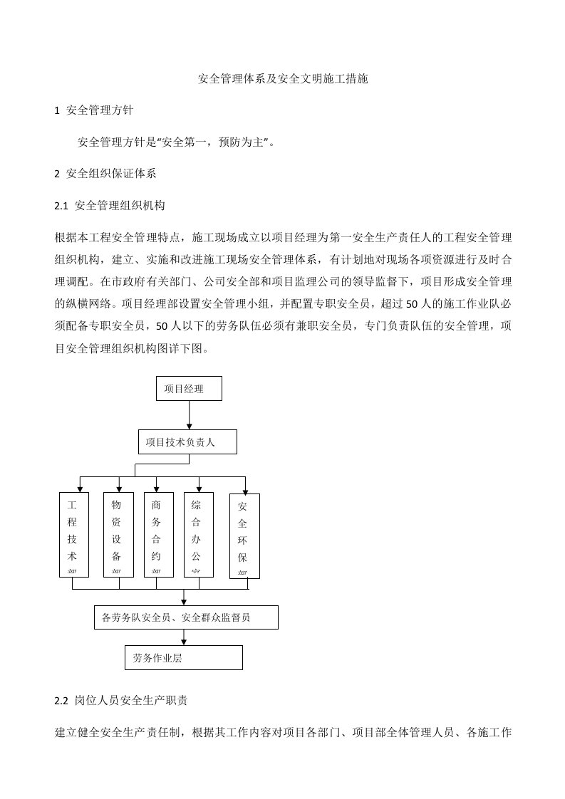 工程安全-安全管理体系及安全文明施工措施