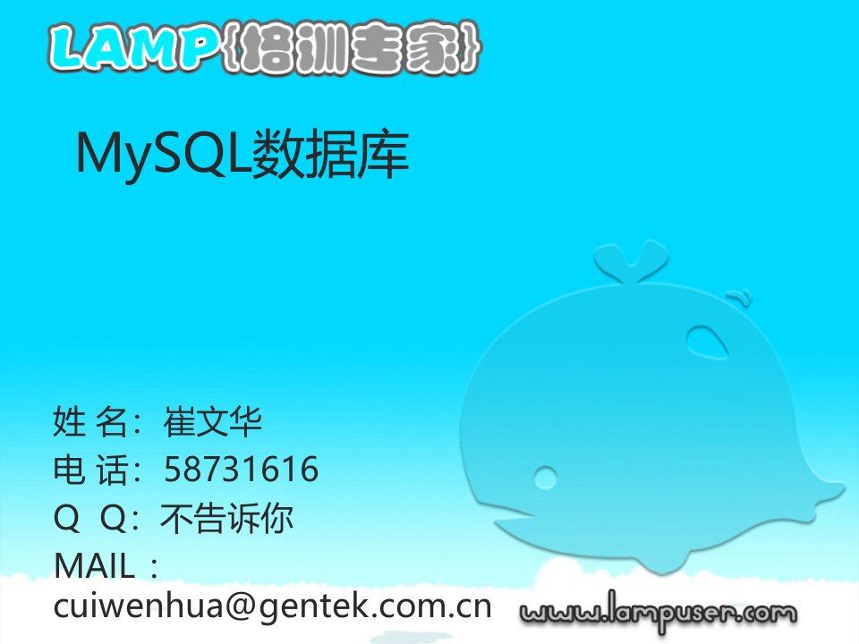 mysql教程PPT-课件PPT（精品）