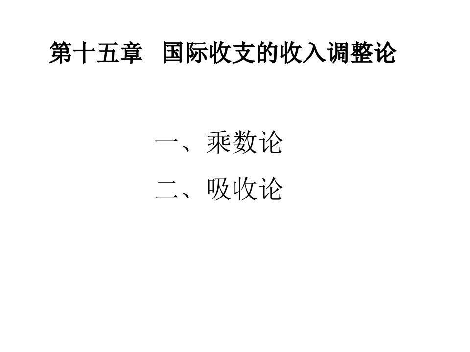 国际经济学国际收支调整的货币理论课件