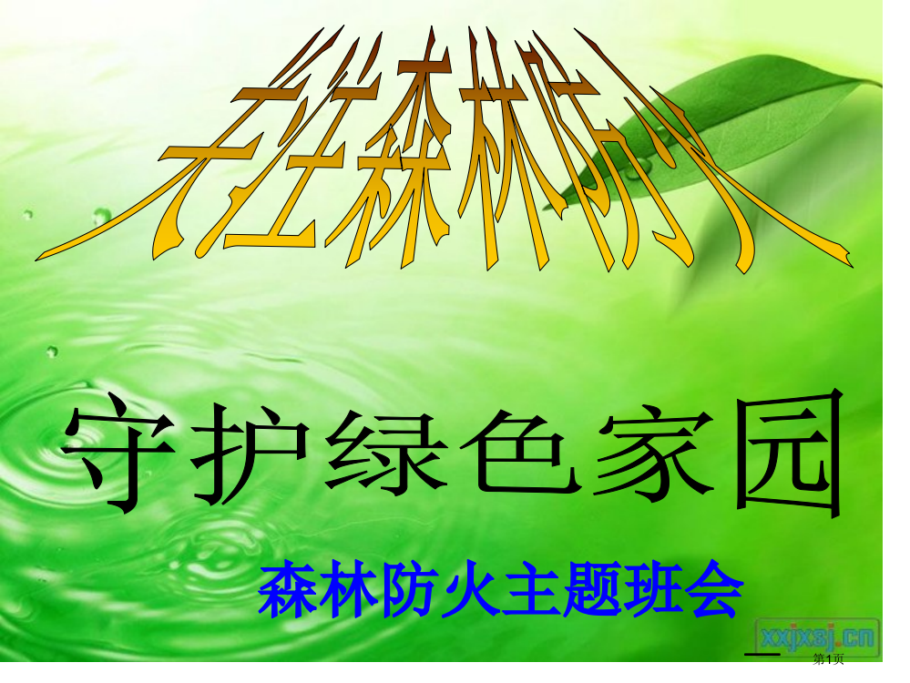 六年级森林防火教育主题班会市公开课一等奖省赛课获奖PPT课件