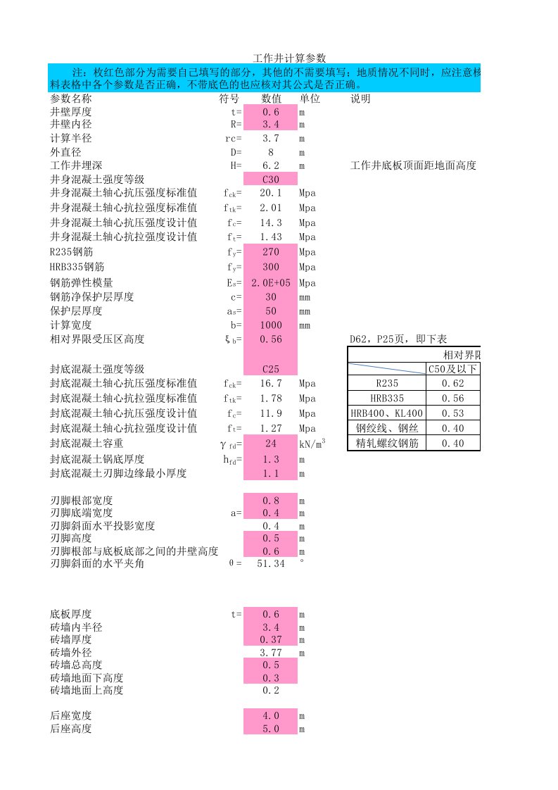 圆形沉井计算书