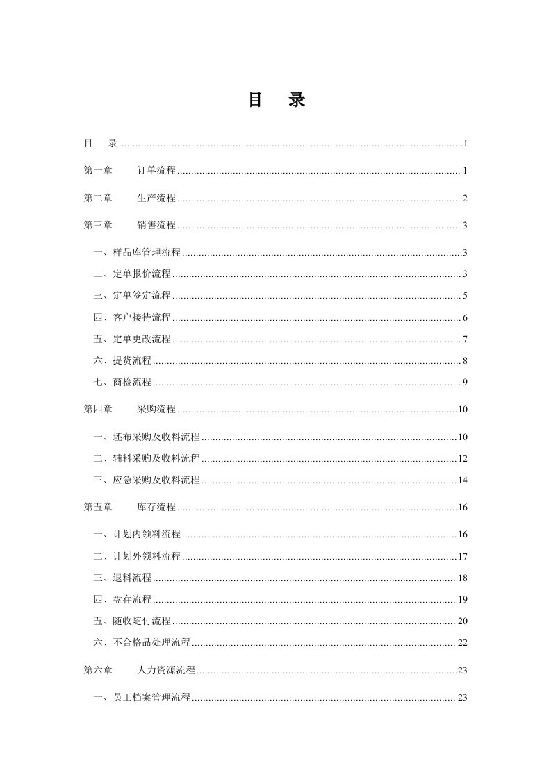 印染纺织企业标准流程及管理方案