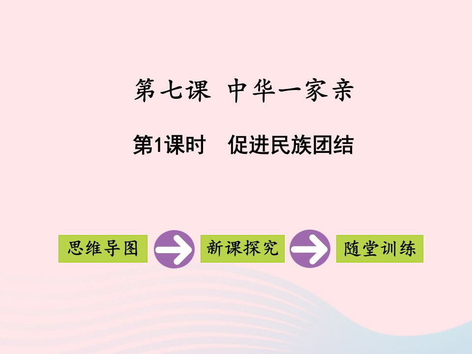 2022九年级道德与法治上册第四单元和谐与梦想第七课中华一家亲第1框促进民族团结教学课件新人教版