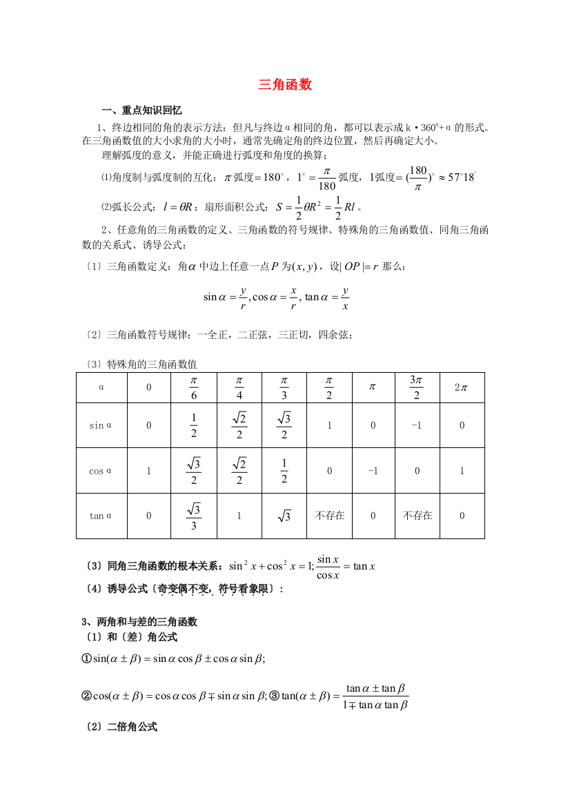 （整理版）三角函数2