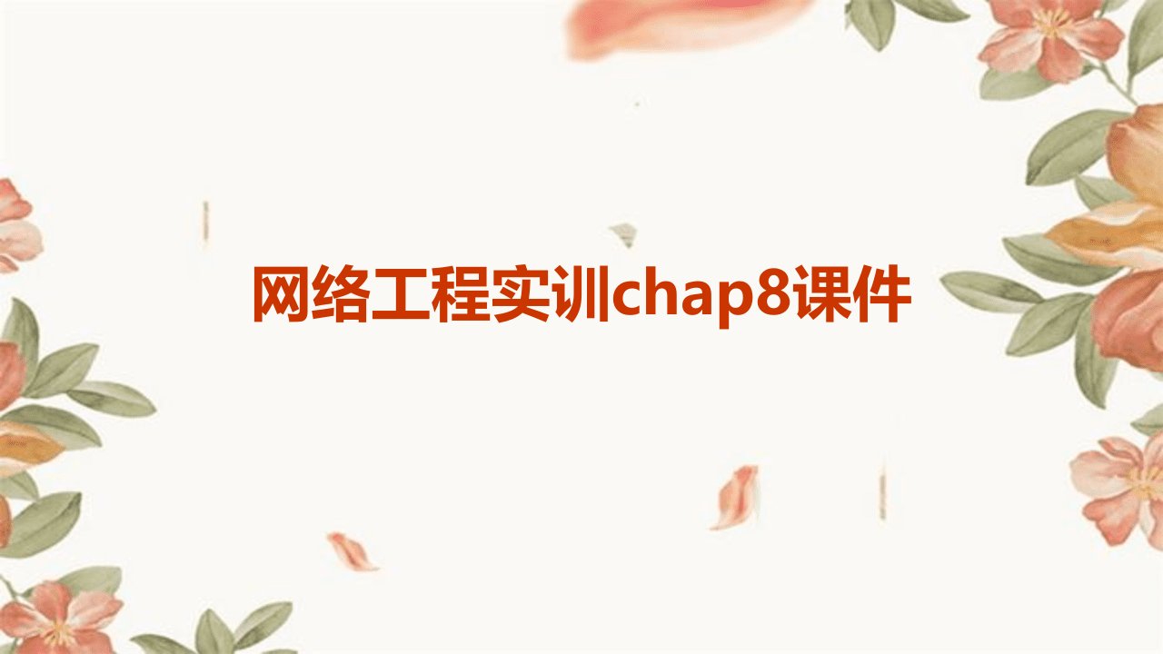 网络工程实训chap8课件