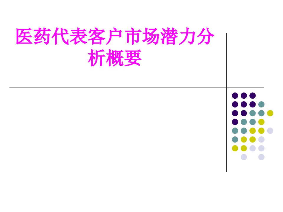 医学医药代表客户市场潜力分析概要PPT培训课件