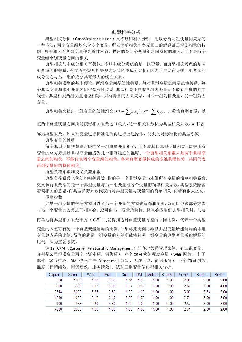 典型相关分析SPSS例析