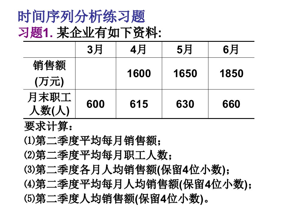 时间序列分析练习题