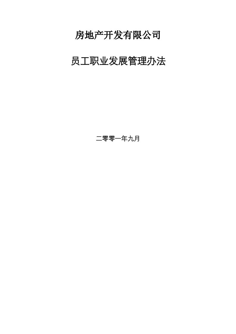 房地产开发有限公司员工职业发展管理办法