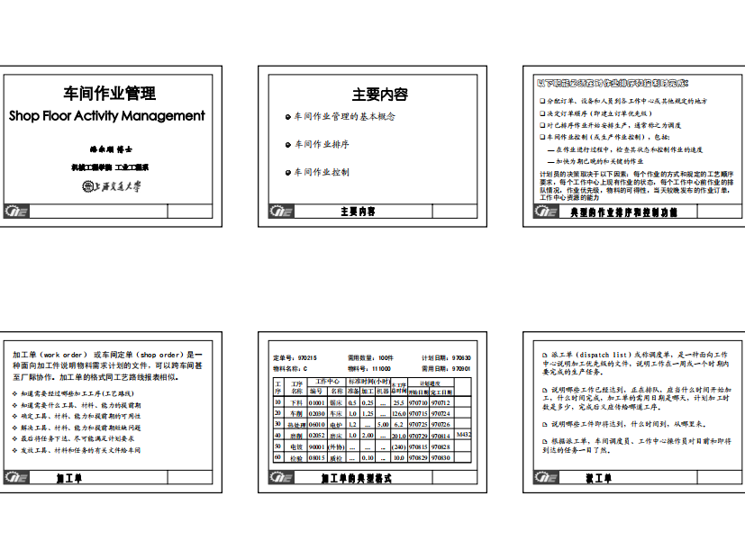 工业工程课件-车间作业计划