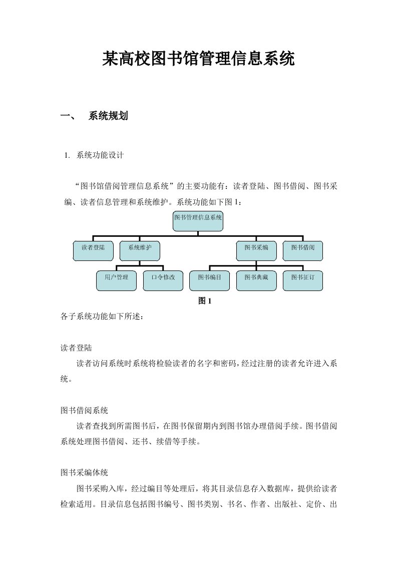 某高校图书馆管理信息系统