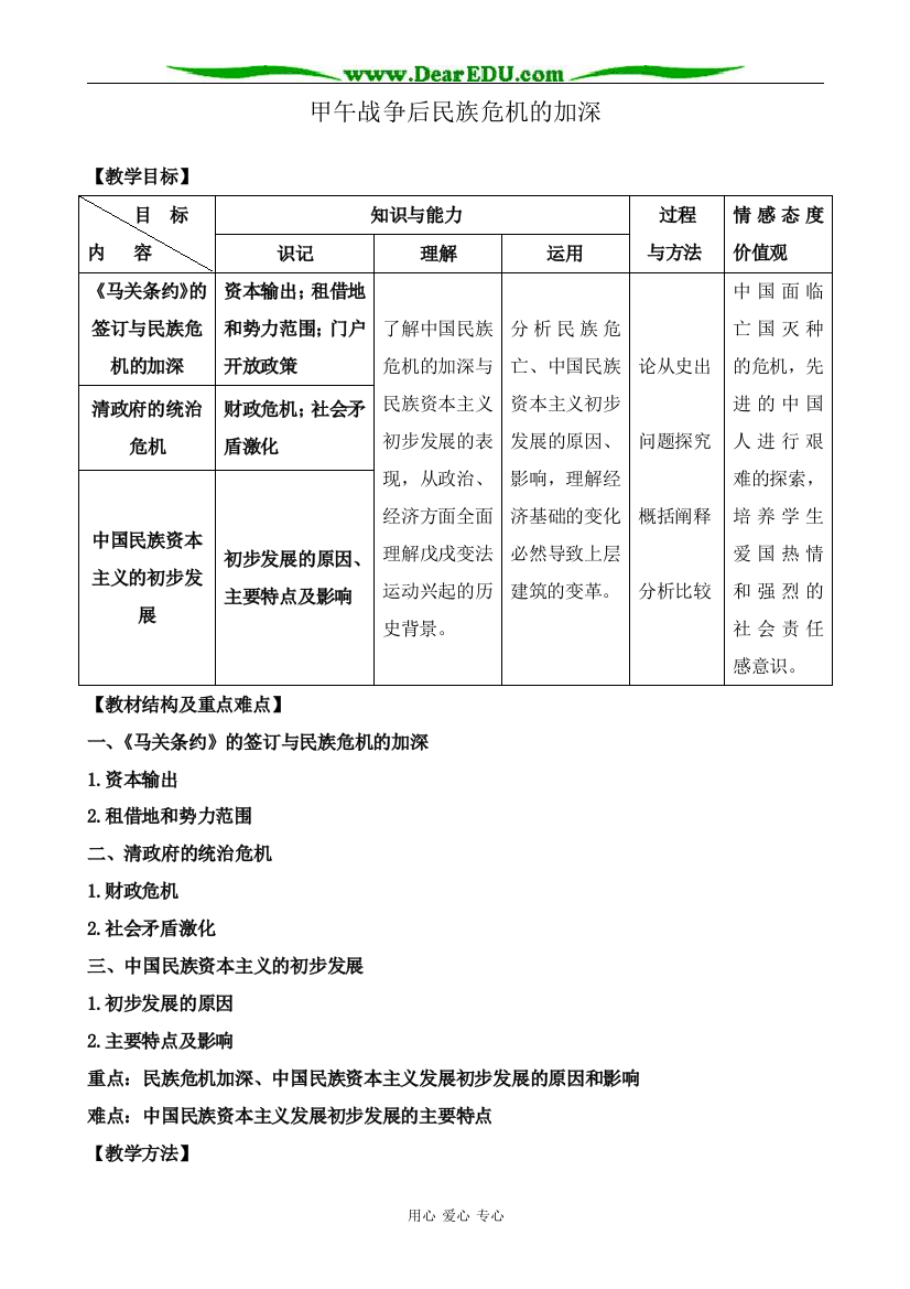 新人教版高中历史选修1甲午战争后民族危机的加深