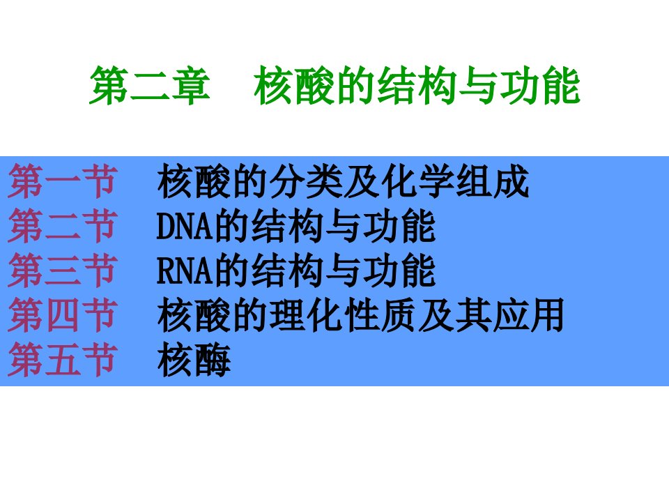 生物大分子的结构与功能核酸篇