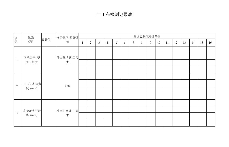 土工布检测记录表