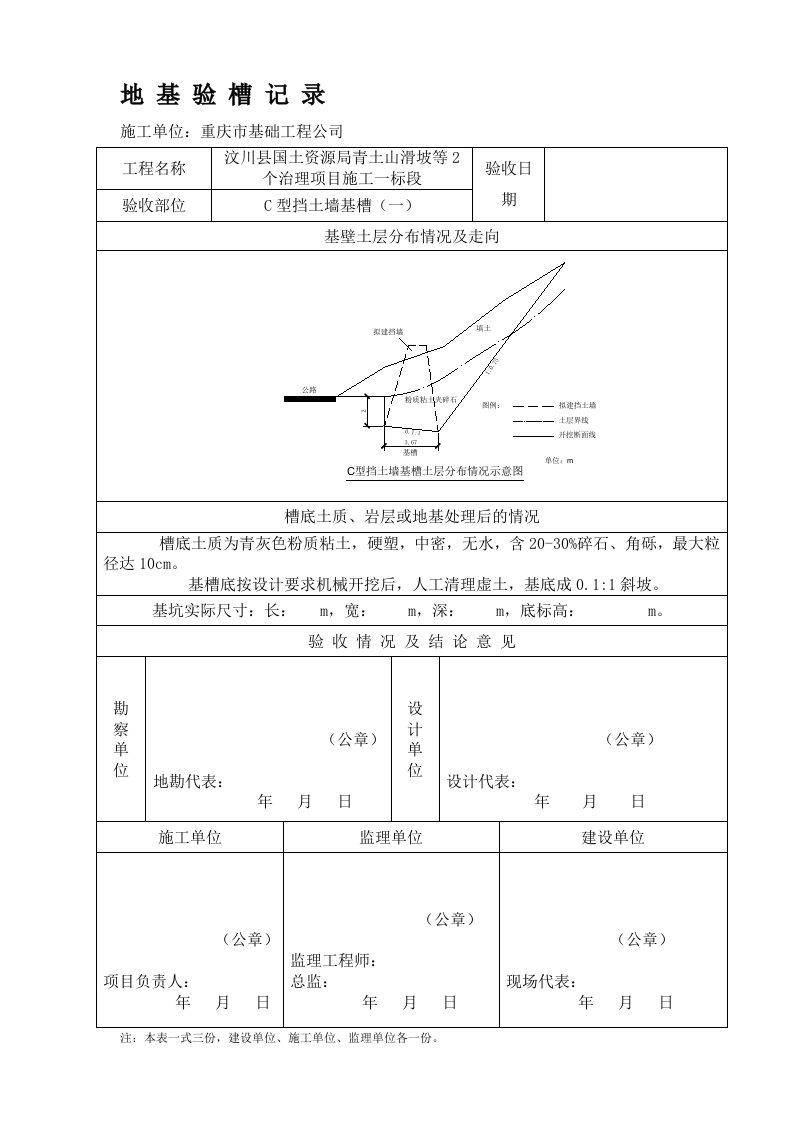 地基验槽记录