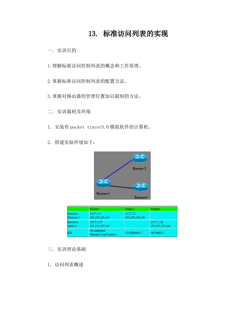 ohjAAA标准访问控制列表配置