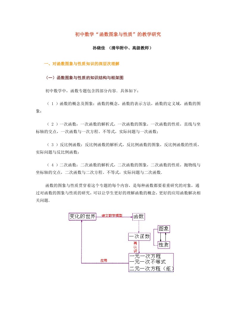 初中数学函数图像与性质的教学研究