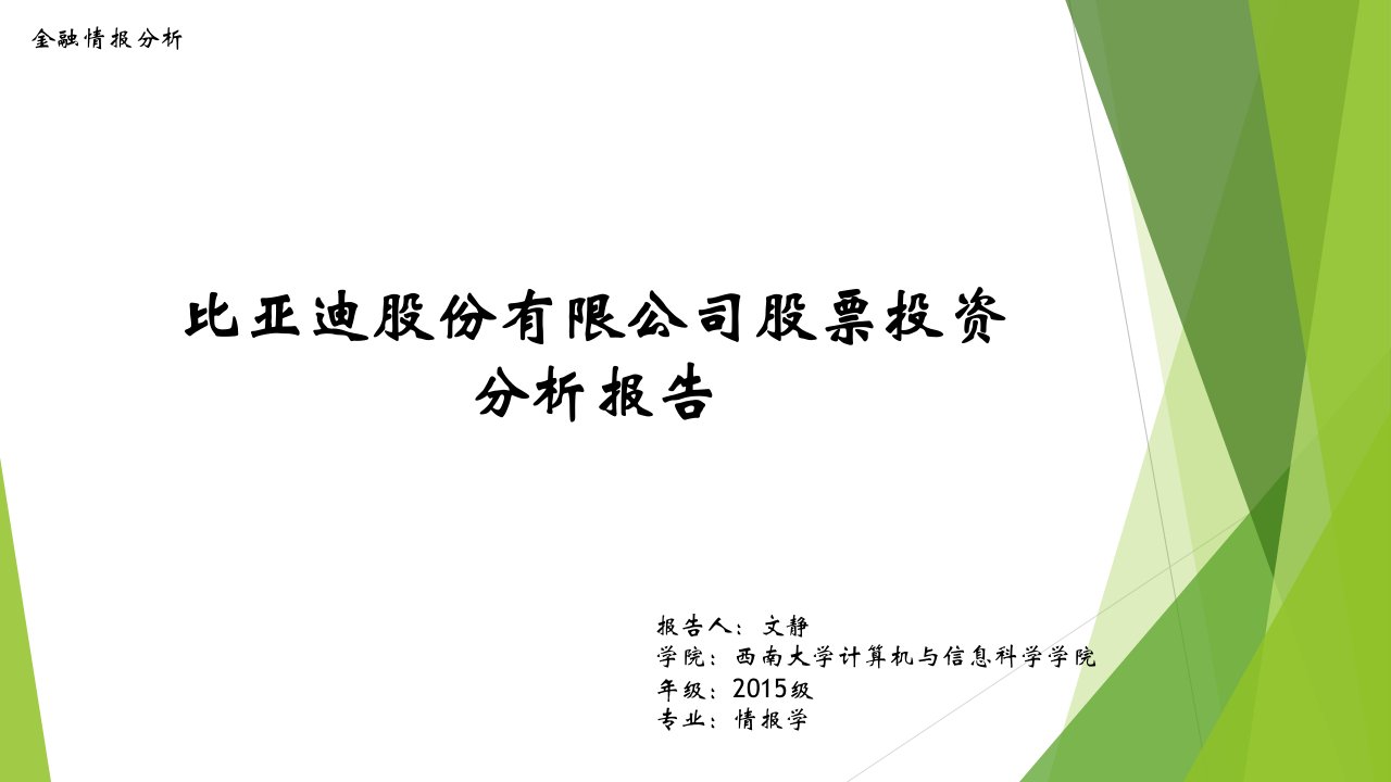 金融情报分析以比亚迪为例