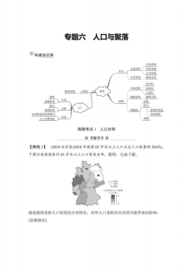 高三地理复习专题六-人口与聚落