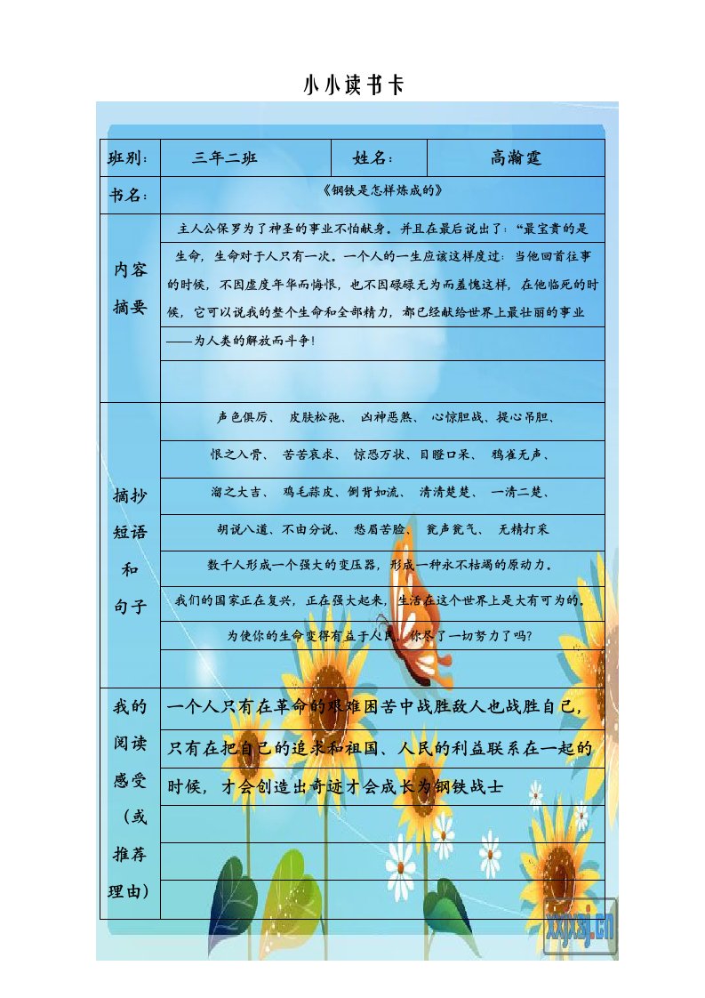 钢铁是怎样炼成的