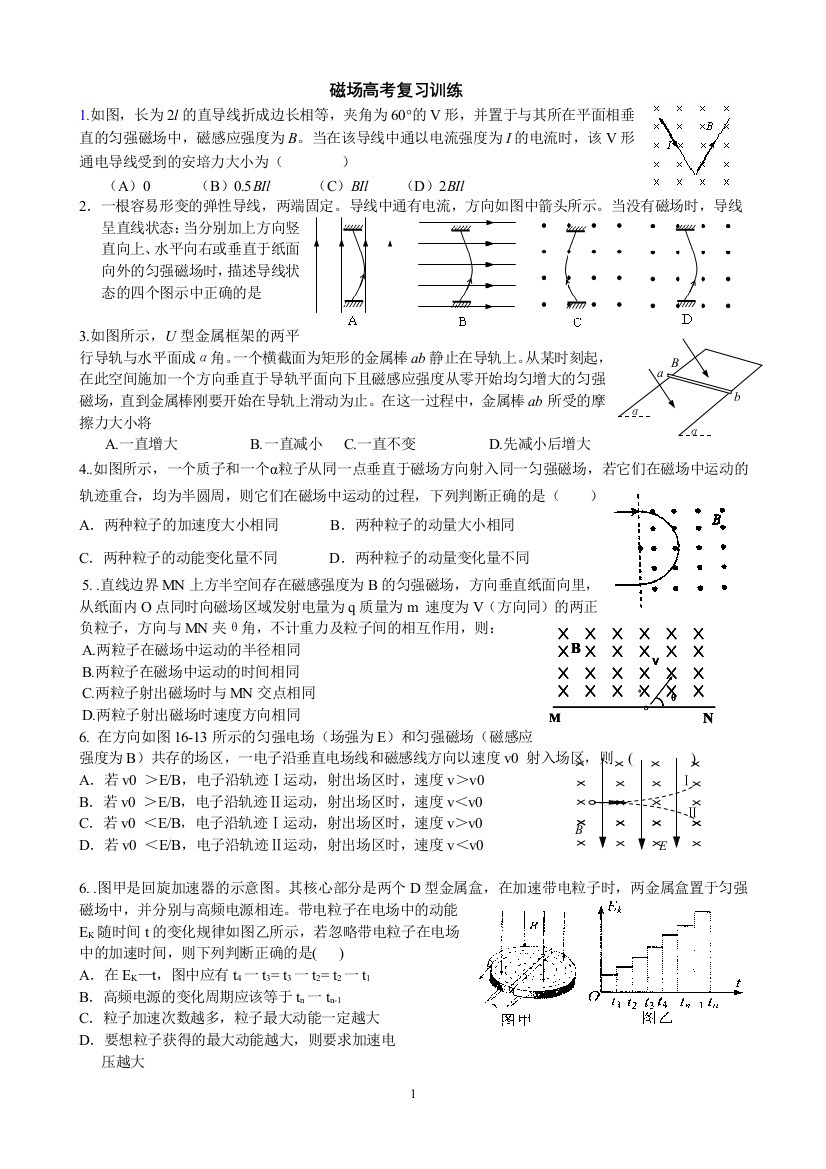 磁场复习训练