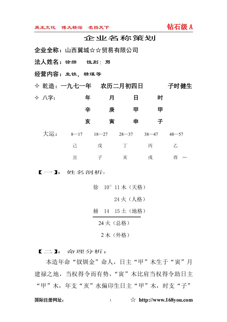 企业名称策划