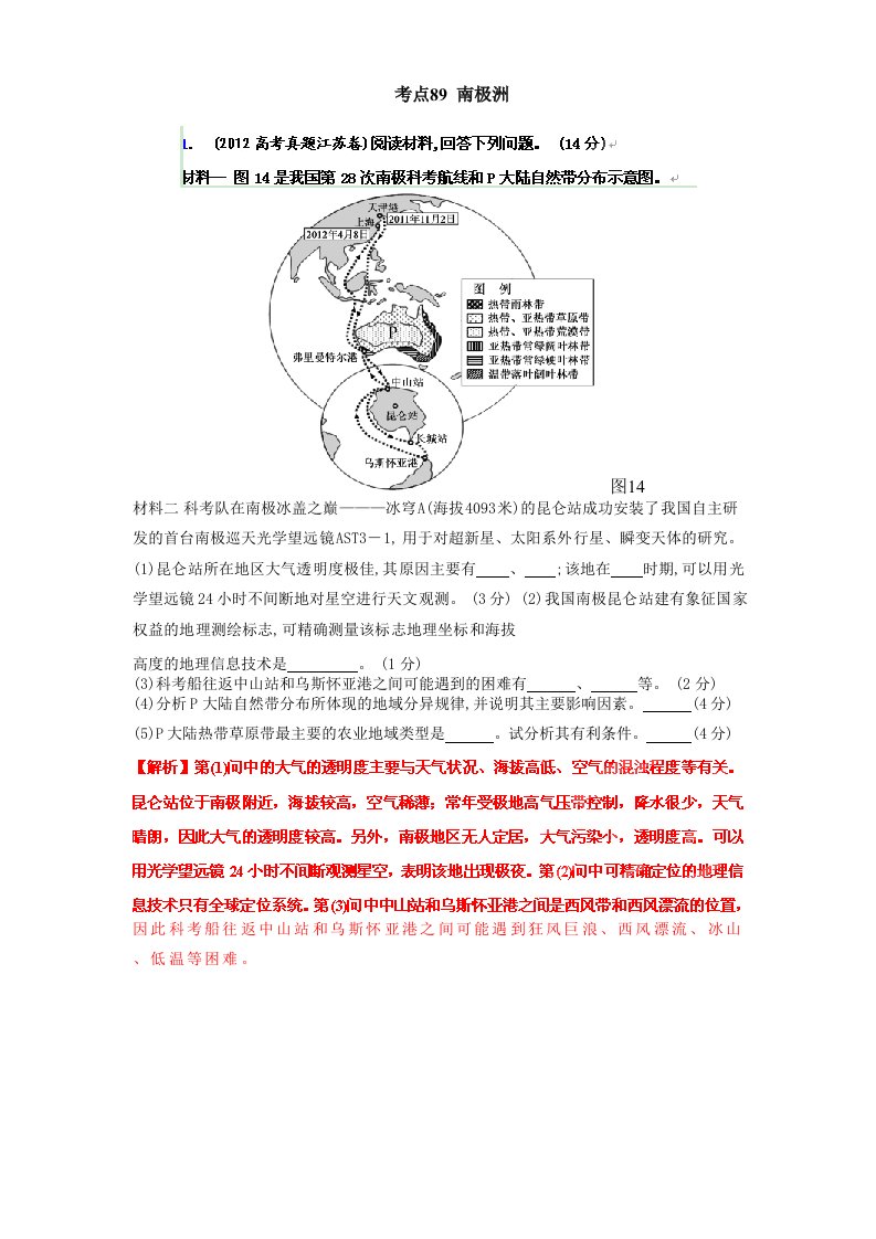 高考地理母题揭秘考点89