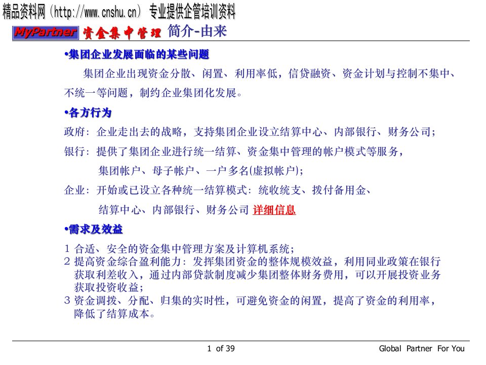 企业资金集中管理方案概述