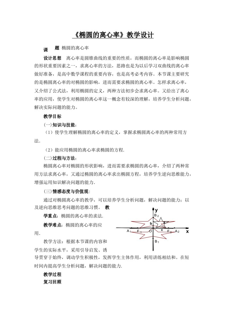 《椭圆的离心率》教学设计