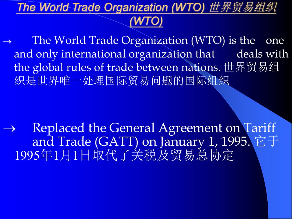 世界贸易组织(WTO)