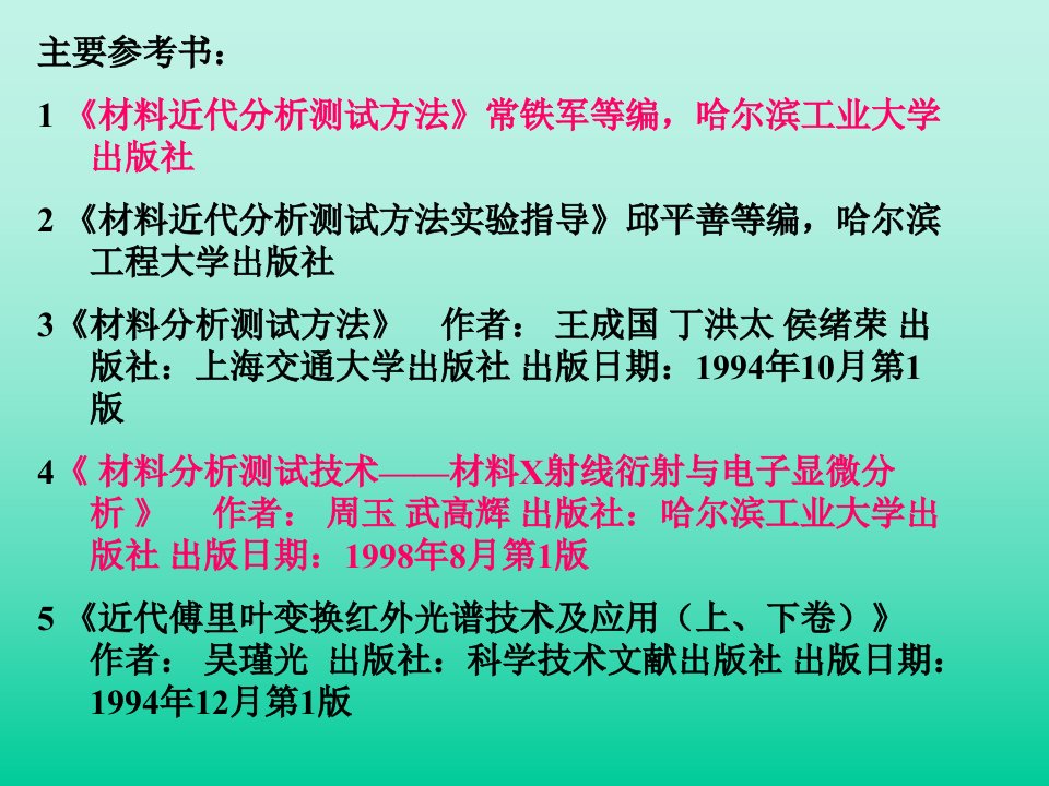 材料分析绪论