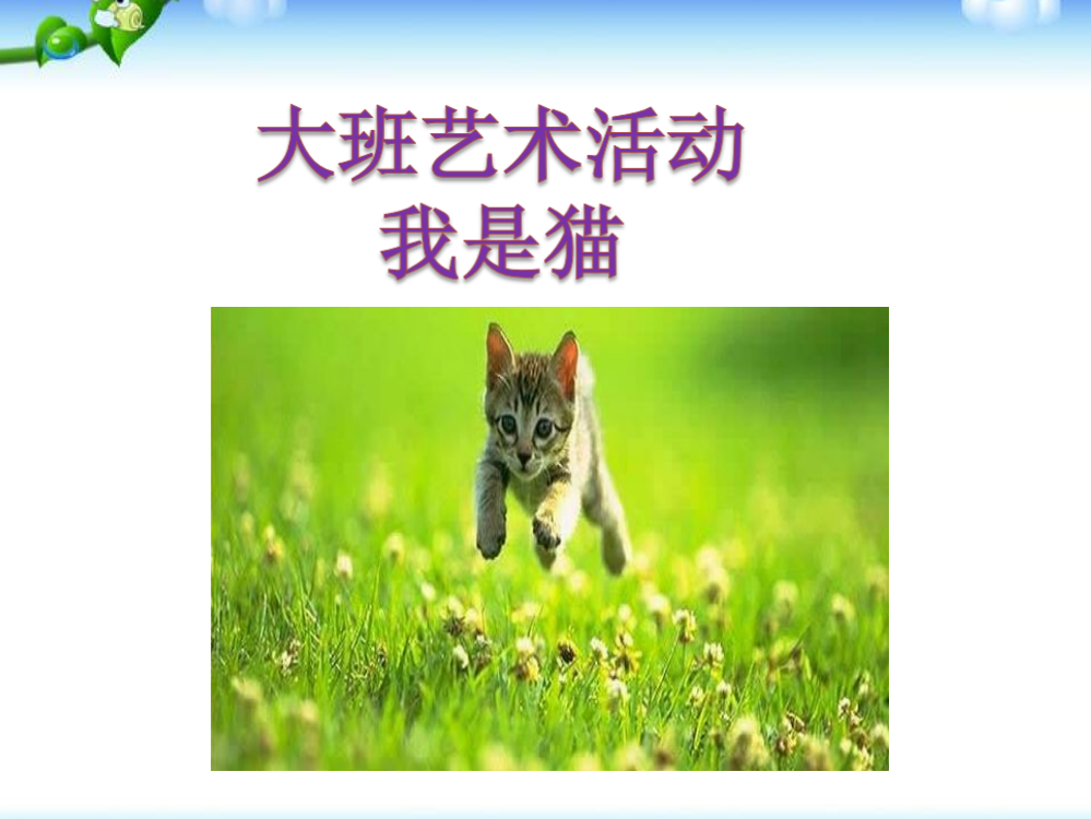 幼儿园大班艺术活动ppt课件《我是猫》