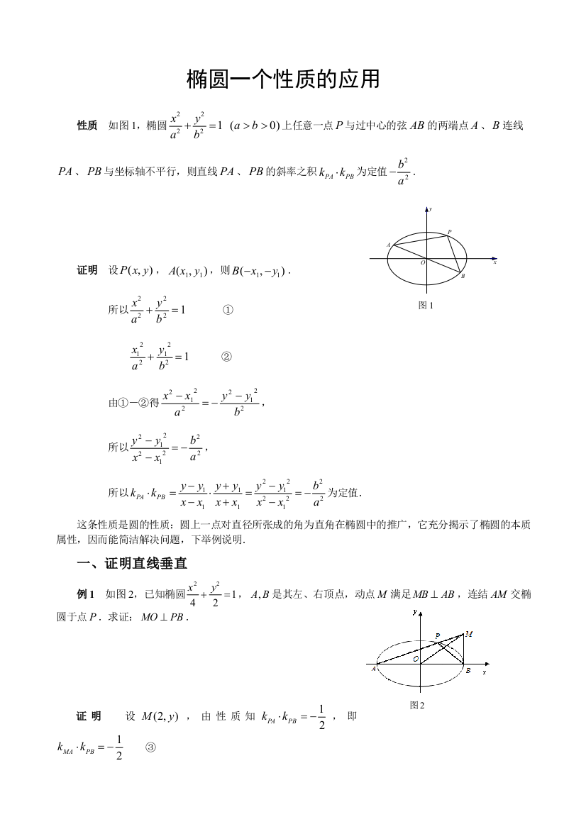 小专题椭圆斜率之积是定值