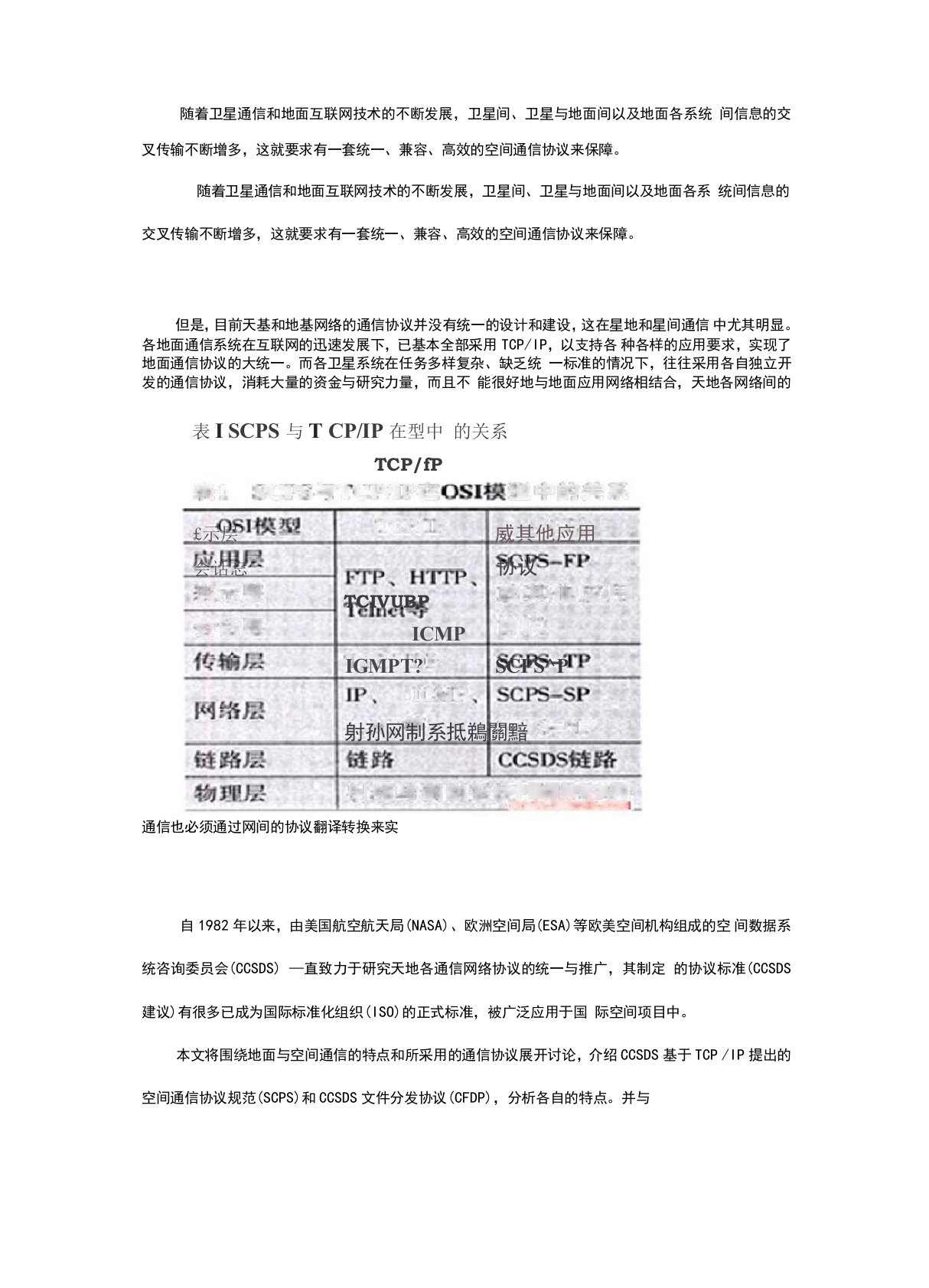 CCSDS空间通信协议及和互联网通信协议的比较