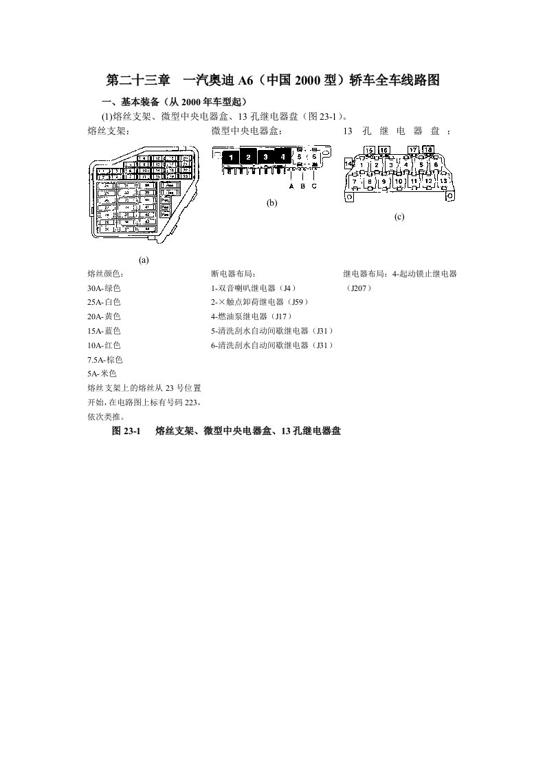 奥迪A6第23章全车电气线路图1