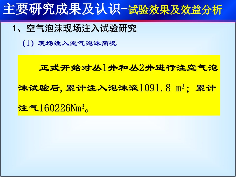 空气泡沫驱技术实施效果