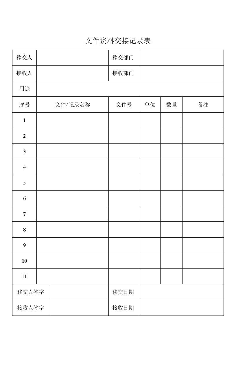 GDSD-ZB-B1-001-R03-文件资料交接记录表