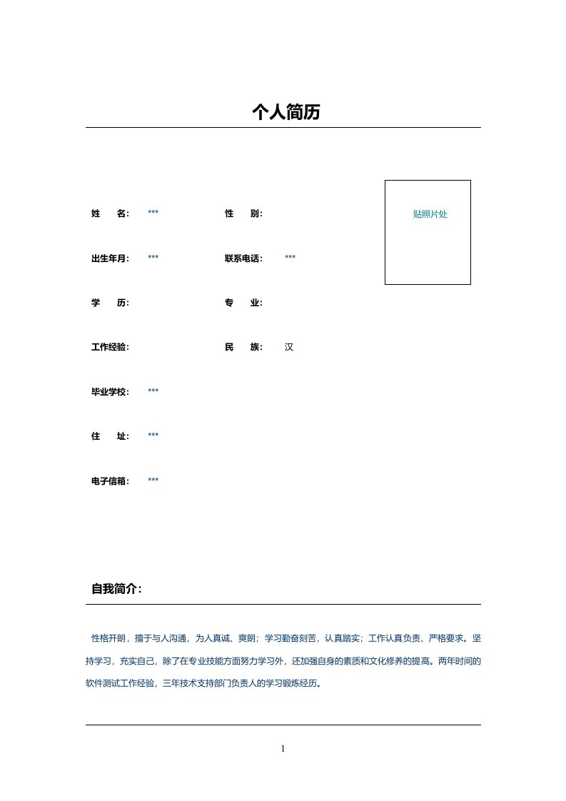 计算机软件技术支持组长简历范文