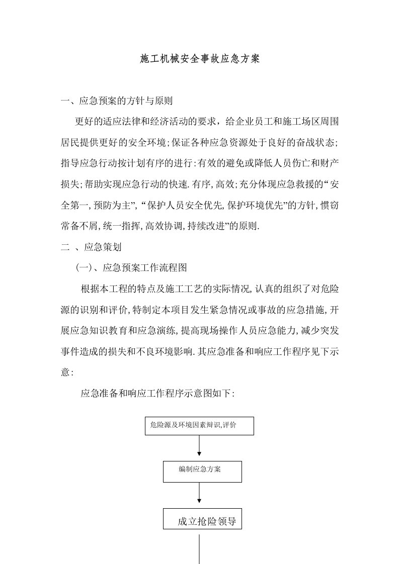 应急预案-施工机械安全事故应急方案