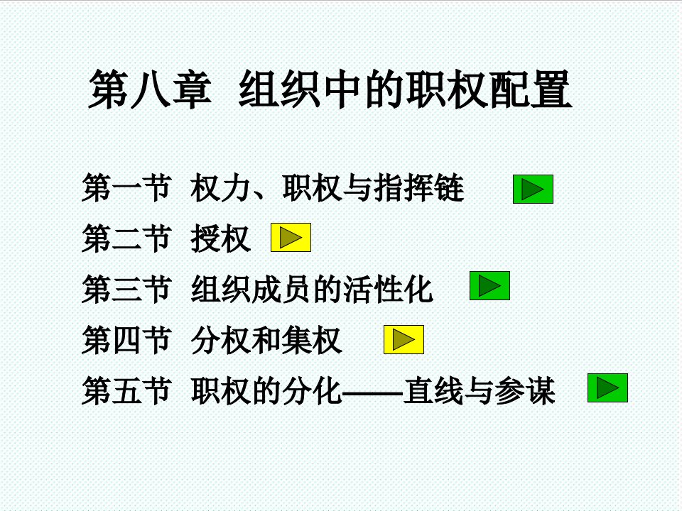 组织设计-第八章组织中的职权配置