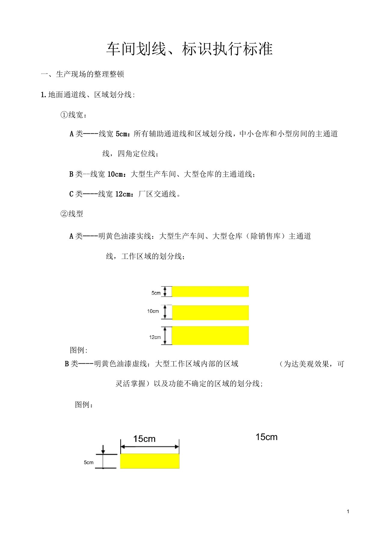 2019年5S目视化车间划线、标识执行标准