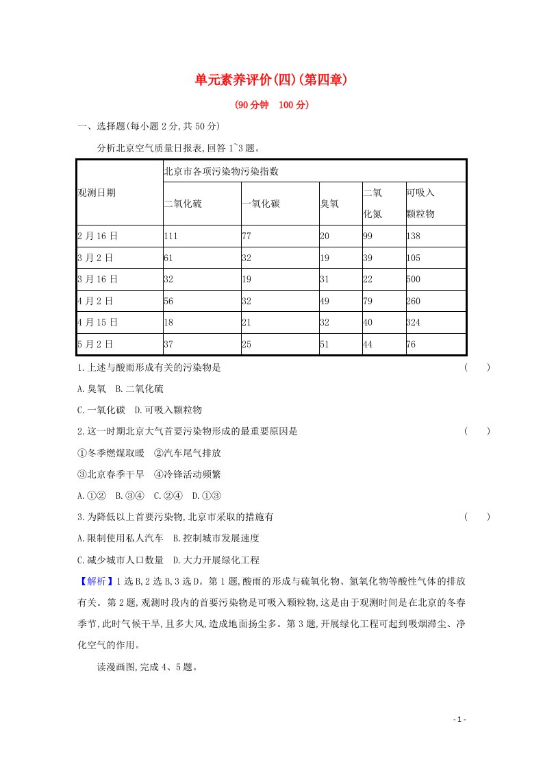 2020_2021学年高中地理第四章人类与地理环境的协调发展练习含解析中图版必修220210515195