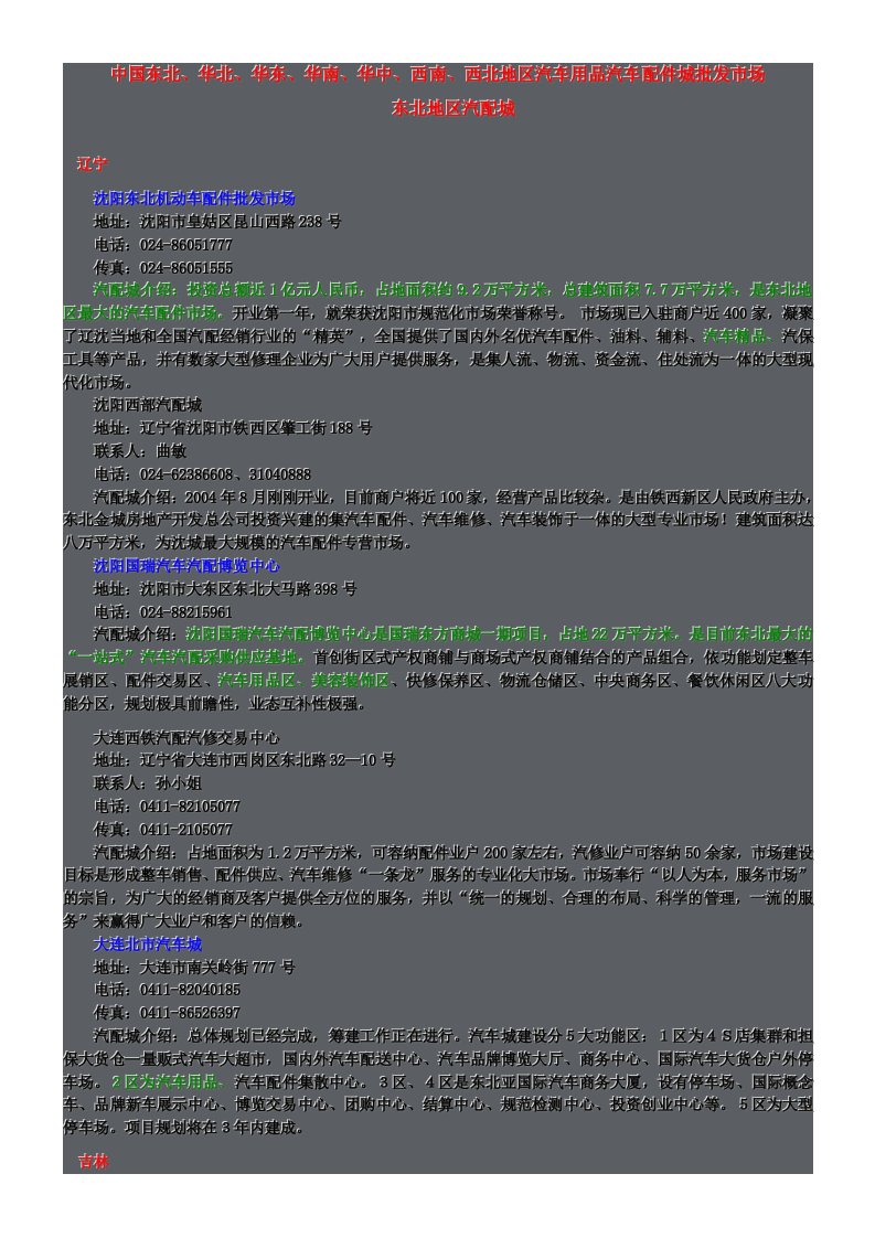 精选全国汽车配件汽车用品批发城