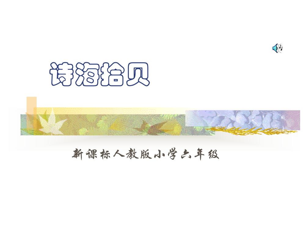 小学语文六年级上册《诗海拾贝》课件