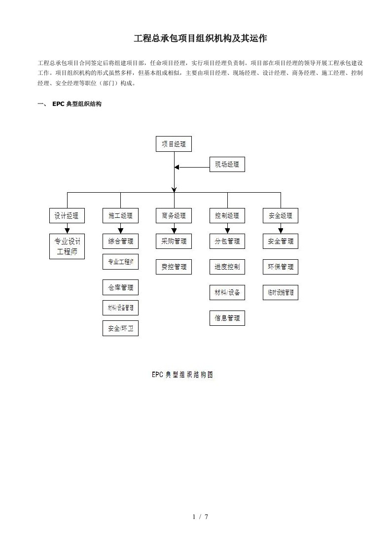 工程总承包EPC项目组织机构及其运作是